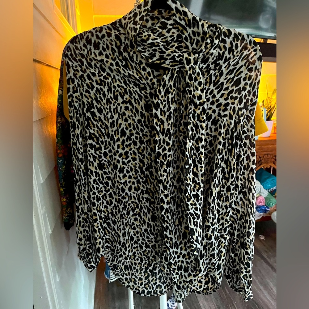 NWT J Crew Leopard Button Up Blouse Size S